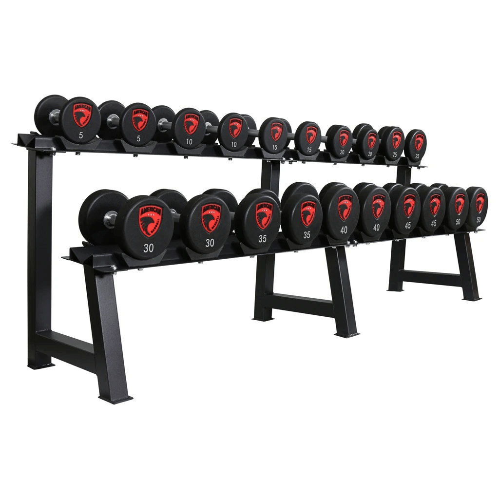 Round Dumbbell Storage Rack - 10 Pairs — detail view