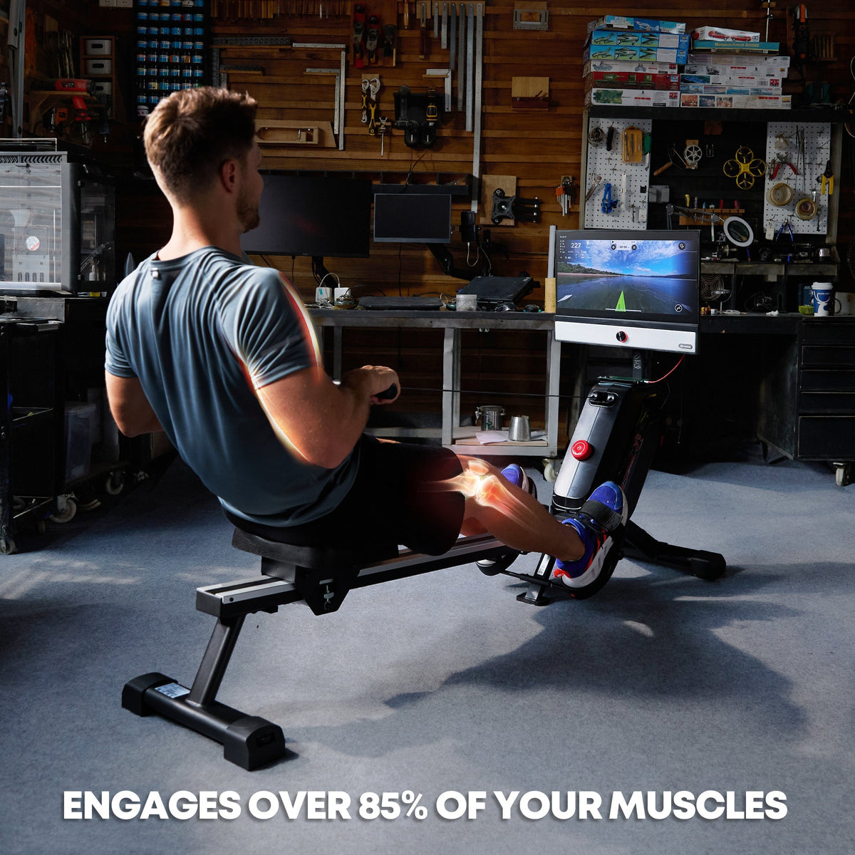 R1m Plus Rowing Machine — close-up of the frame