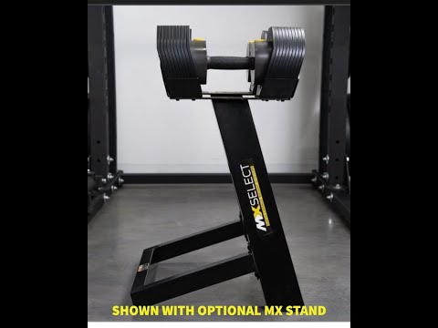 Mx55 Adjustable Dumbbell Set 4.5kg – 25kg + Rack product video