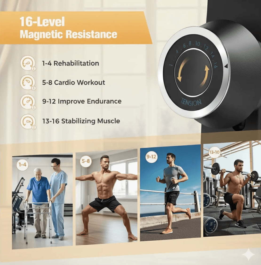 Force Fitness Recumbent Exercise Bike — rear view