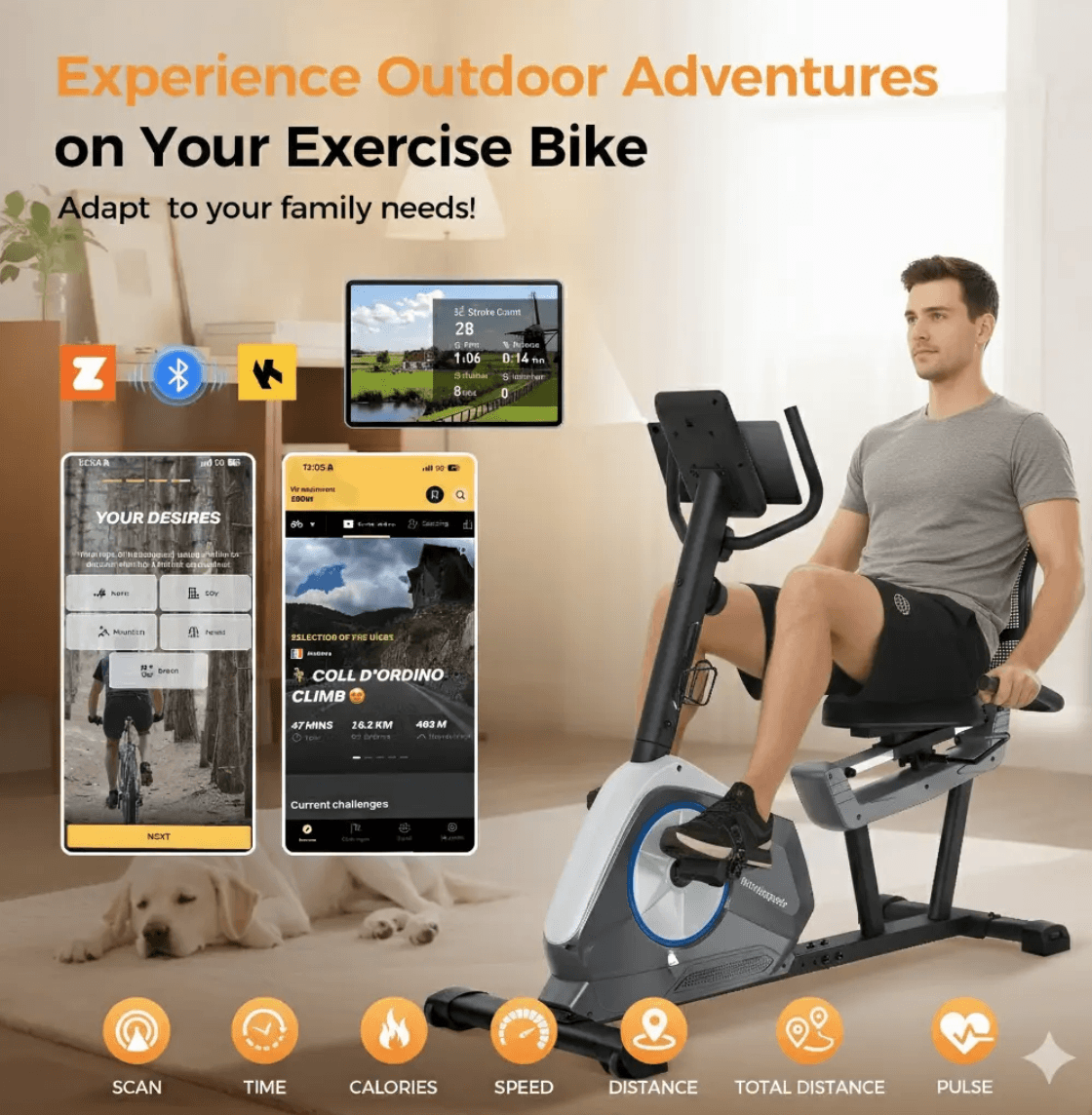 Force Fitness Recumbent Exercise Bike — side view
