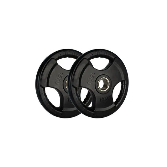 Rubber Grip Weight Plate With Ring (15kg) product image - Gym Machines South Africa