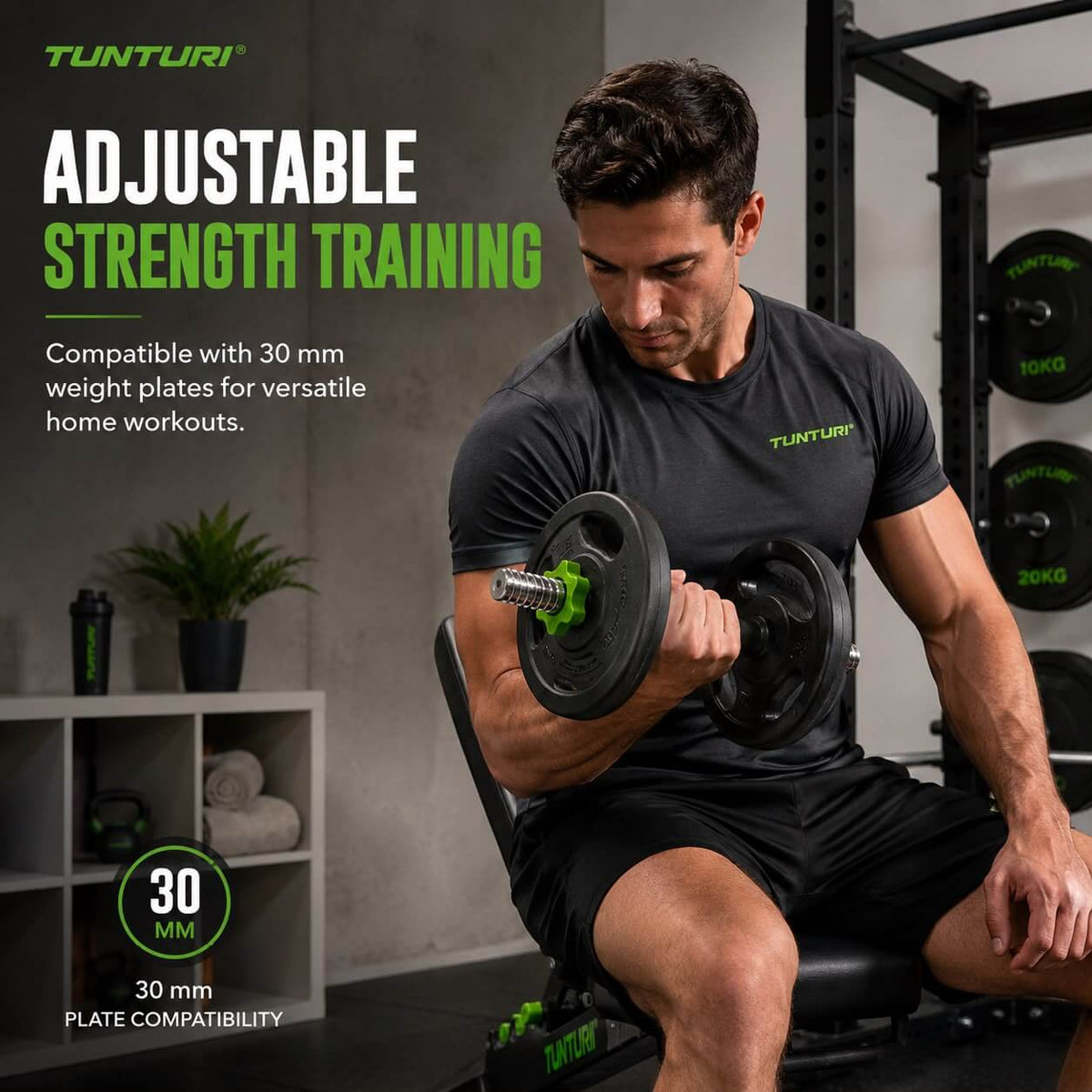 Tunturi Abs Dumbbell Bar - Screw — rear view