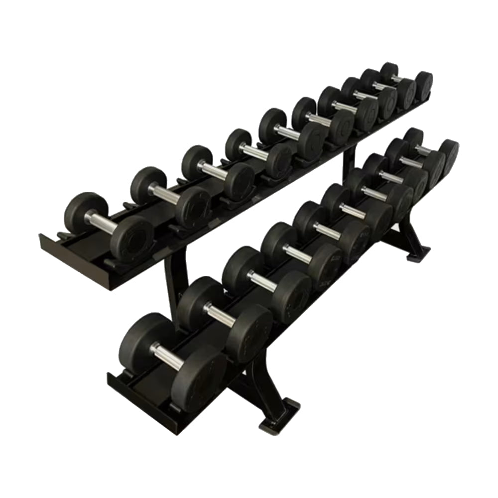 Vanguard Fitness Vanguard Fitness Round Rubber Dumbbells Set (2.5 – 25kg) With Rack — rack available from Gym Machines South 